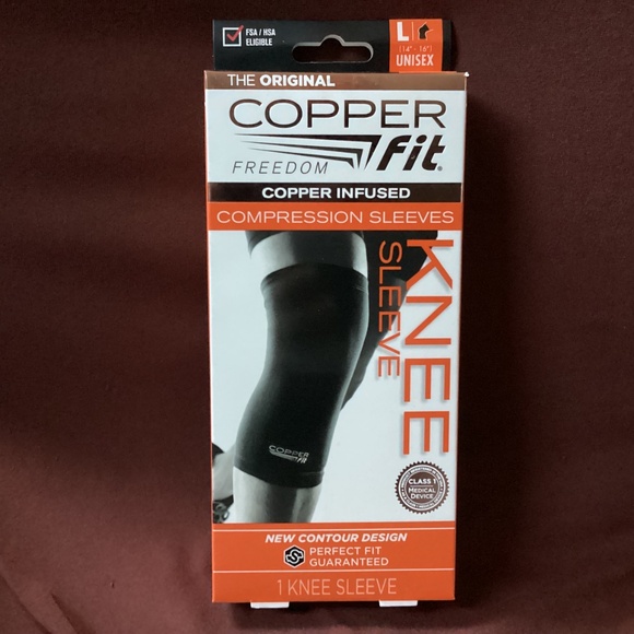 The Original Copper Fit Freedom Copper Infused Compression Knee Sleeve Size L - Picture 2 of 5